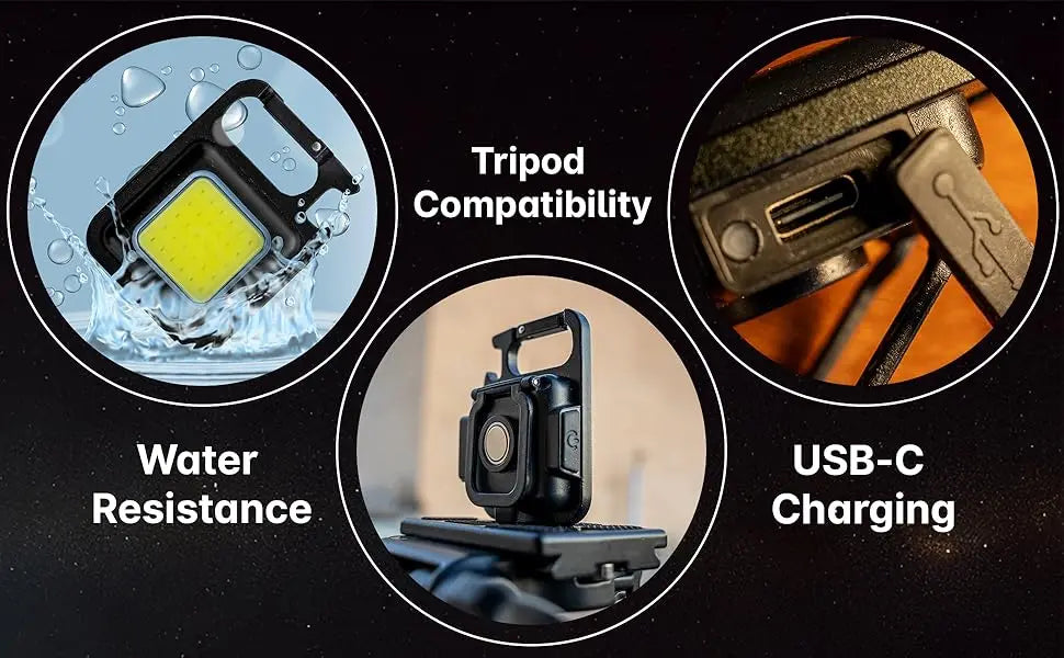 Portable Keychain Light Mini Multifunctional Camping Flashlight USB Rechargeable Work LED Bright COB Pocket Clip Lantern 1-10Pcs
