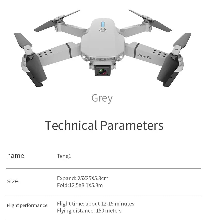 KBDFA 2023 New E88 Pro WIFI FPV Drone Wide Angle HD 4K 1080P Camera Height Hold RC Foldable Quadcopter Dron Helicopter Toys Gift