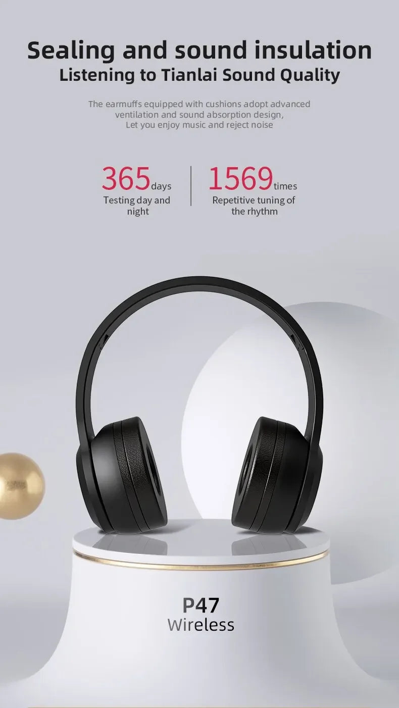 Stereo Headset Bluetooth Folding Series Wireless Sports Game Headset Wireless Headphones Foldable HIFI Headset Earphone with Mic