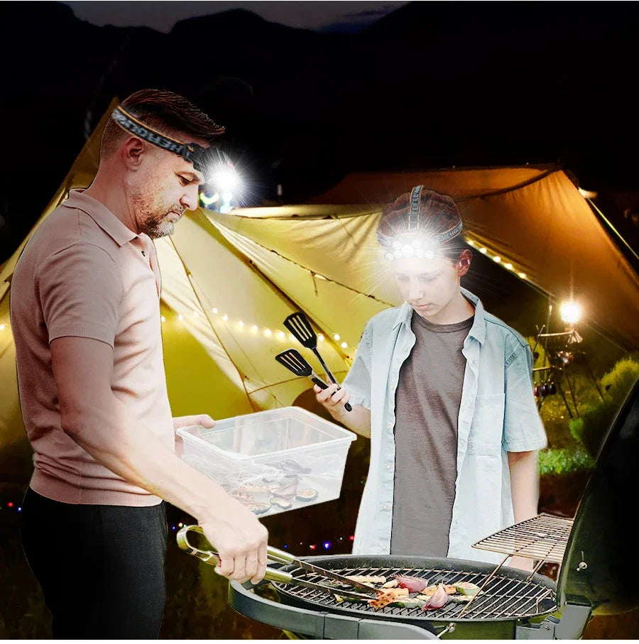 Usb Rechargeable Led Headlight Super Bright 5 Working Modes Headlamp Waterproof Head-Mounted Flashlight For Night Fishing Hiking