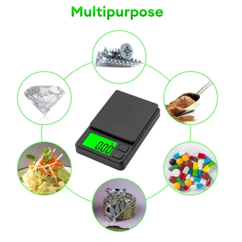 Mini high-precision LCD digital pocket scale 1kg/0.1g 500g/0.01g jewelry scale food scale kitchen mini gram scale with backlight