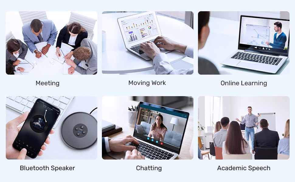 EMEET USB Wired Speakerphone Conference Speaker With 2 Mics 360° Voice Pickup Meeting Microphone Zoom Certified for Office/Home