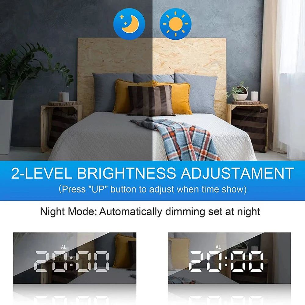 1080P HD Wifi Clock Tempeture Monitoring Camera Home Security Nanny Camera Motion Detection Alarm Clock USB Cable Power Supply