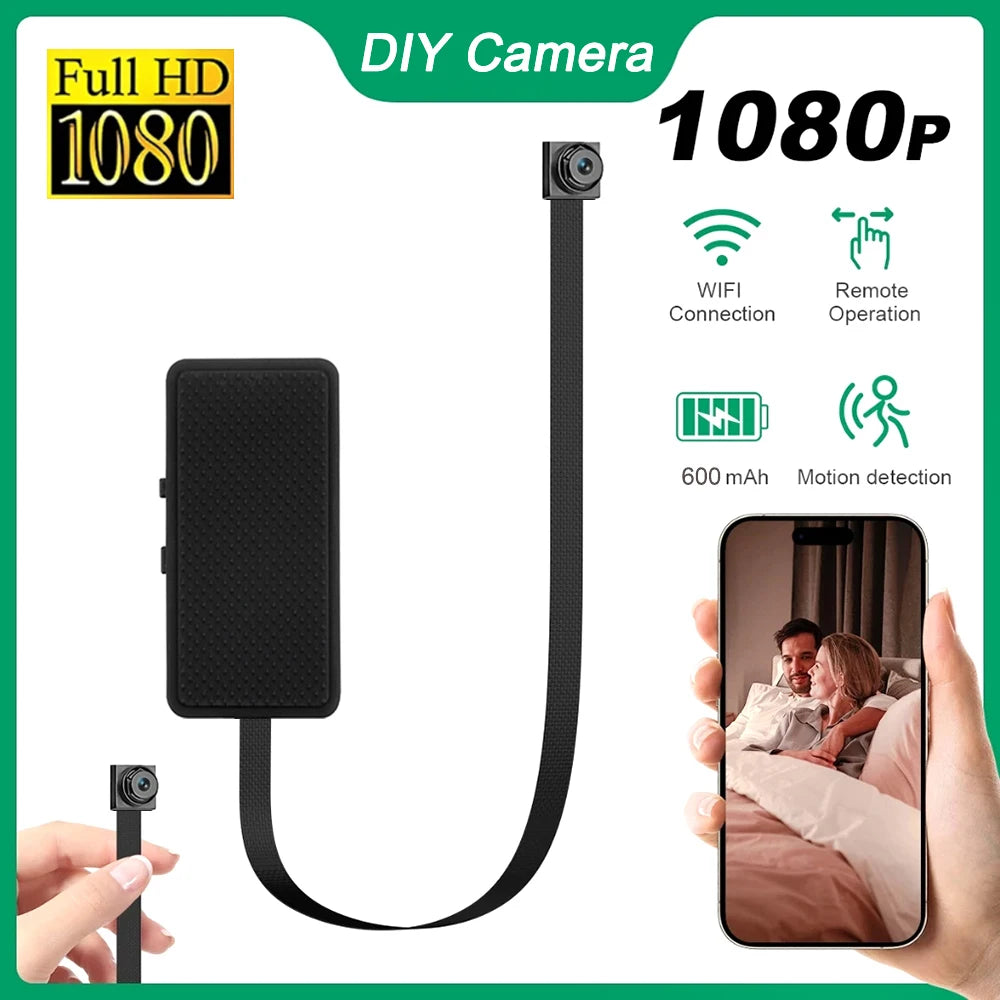 DIY HD 1080P WiFi Mini Camera Portable Video Recorder Micro Camcorder P2P Wireless Webcam Loop Recording Support Remote Viewing