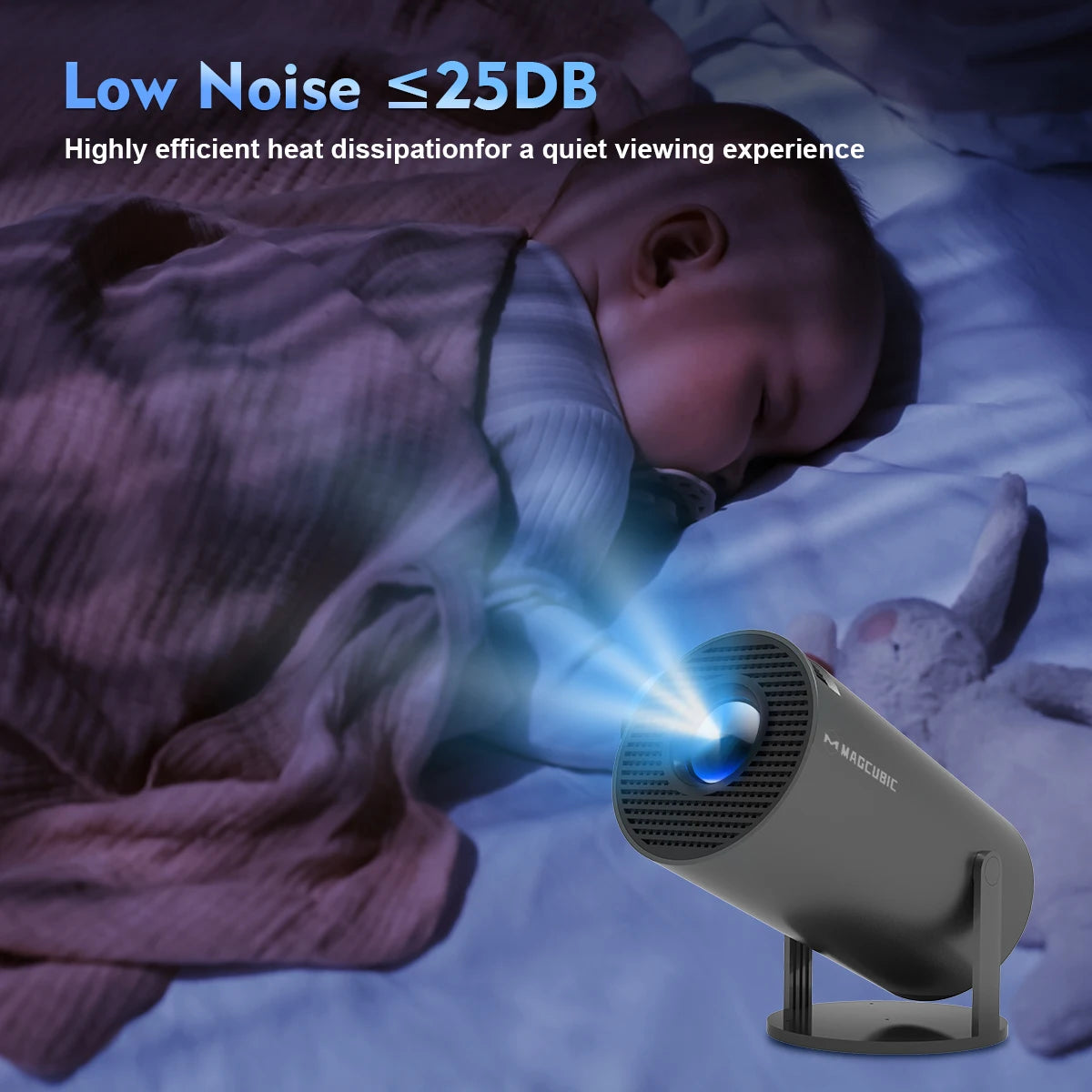 Magcubic Projector Android11 4K 1280*720P HY300 Pro Dual Wifi 290ANSI 180 Flexible BT5.0 Cinema Outdoor Portable Projetor