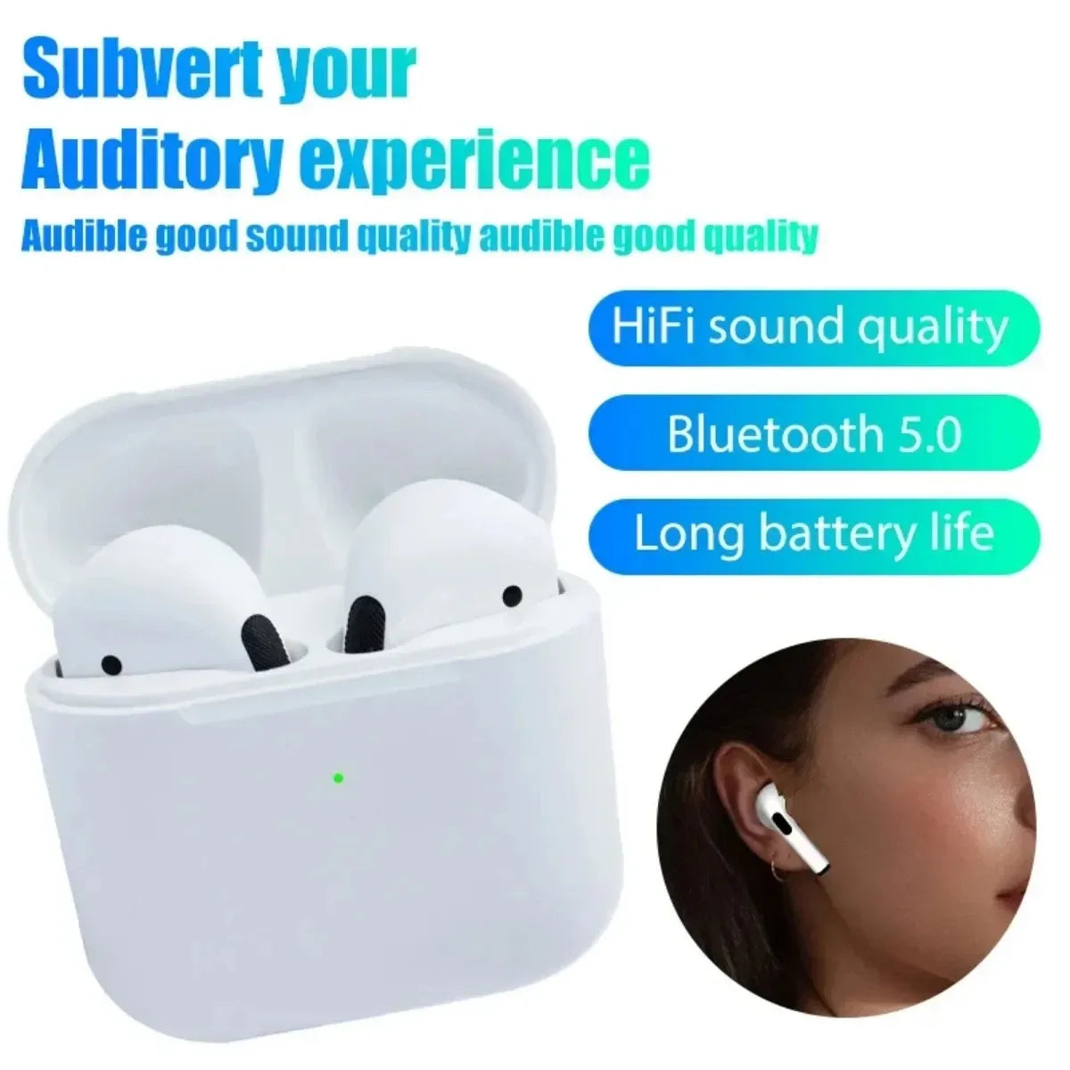 TWS Pro4 Bluetooth Earphones Wireless Headphones Mini Sports Headset Earbuds Music Earpieces For iPhone