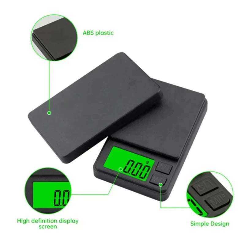 Mini high-precision LCD digital pocket scale 1kg/0.1g 500g/0.01g jewelry scale food scale kitchen mini gram scale with backlight