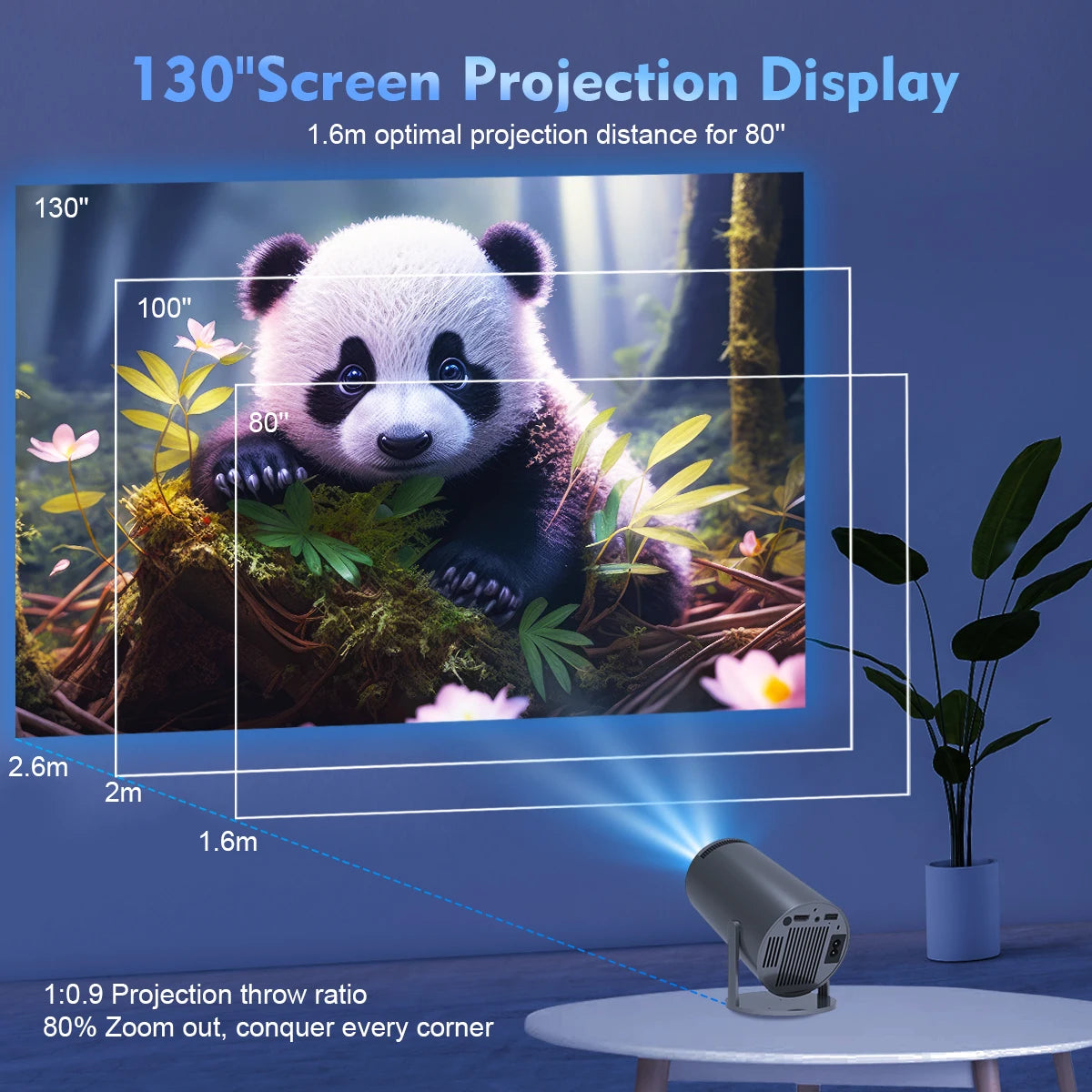 Magcubic Projector Android11 4K 1280*720P HY300 Pro Dual Wifi 290ANSI 180 Flexible BT5.0 Cinema Outdoor Portable Projetor