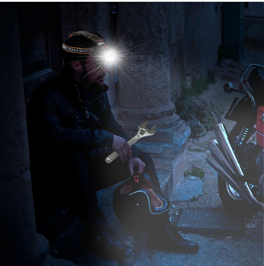 Usb Rechargeable Led Headlight Super Bright 5 Working Modes Headlamp Waterproof Head-Mounted Flashlight For Night Fishing Hiking
