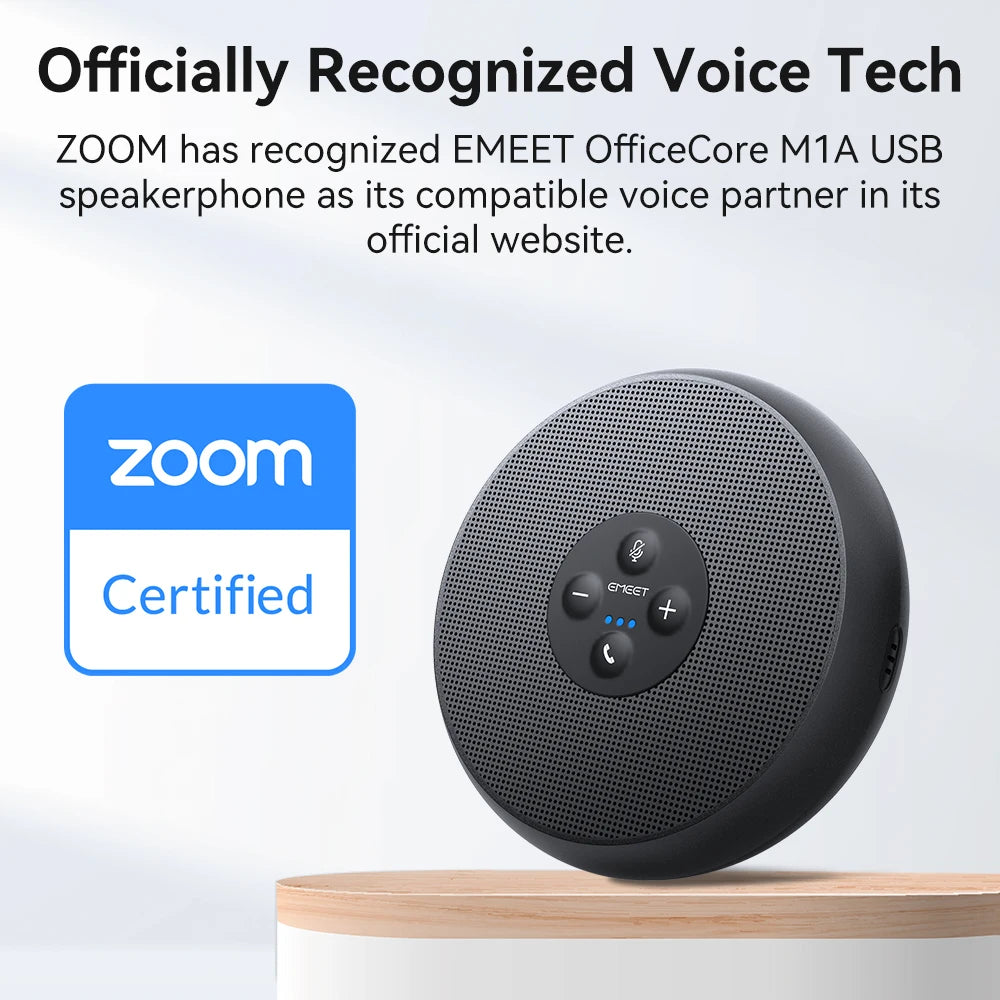EMEET USB Wired Speakerphone Conference Speaker With 2 Mics 360° Voice Pickup Meeting Microphone Zoom Certified for Office/Home
