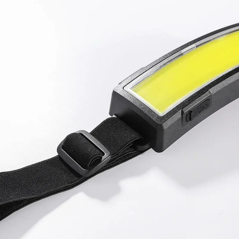 COB 180° Floodlight LED Headlamp FlashlightFlashlight 3 Modes Built-in USB Rechargeable Battery Head Lamp Hiking Camping Lamp