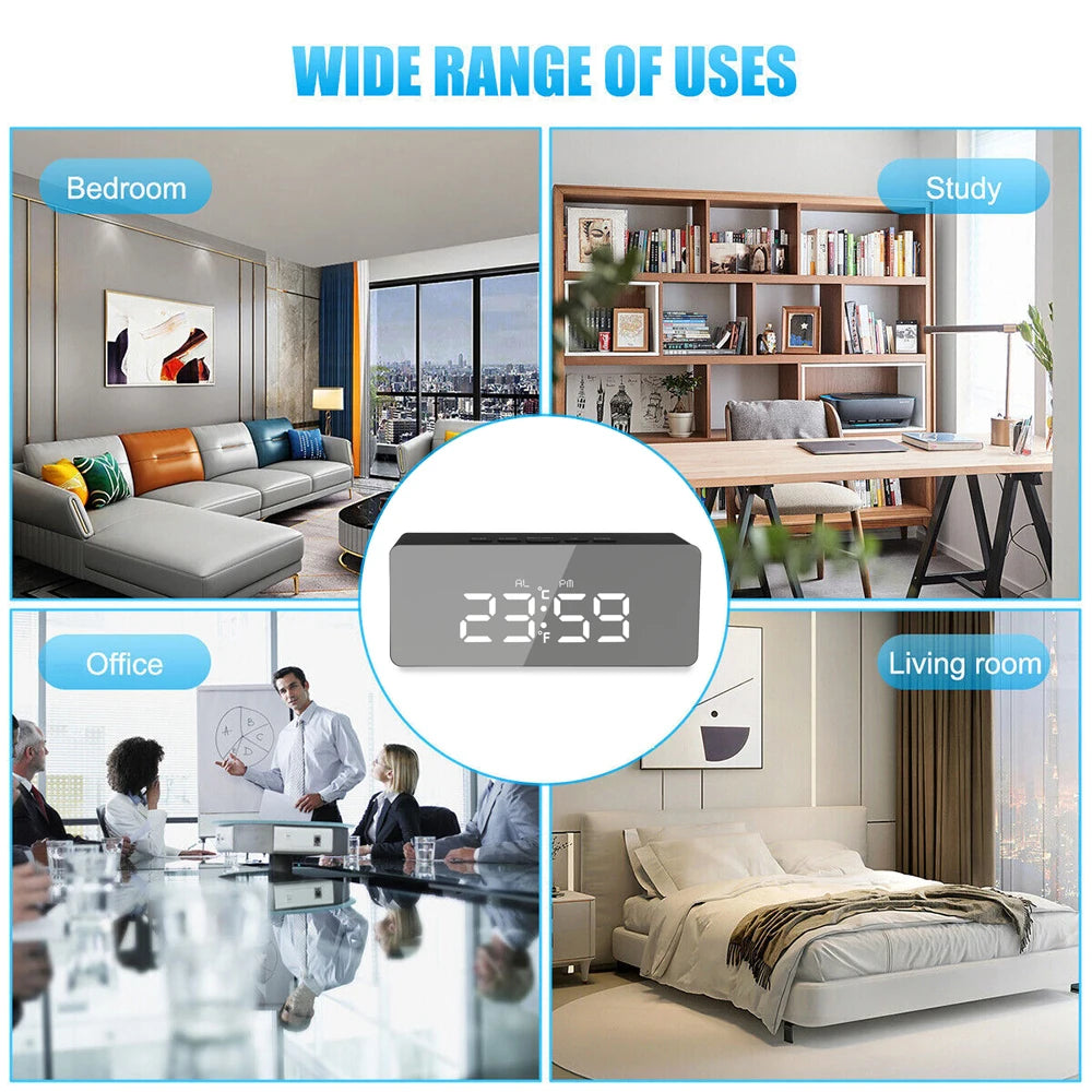 1080P HD Wifi Clock Tempeture Monitoring Camera Home Security Nanny Camera Motion Detection Alarm Clock USB Cable Power Supply
