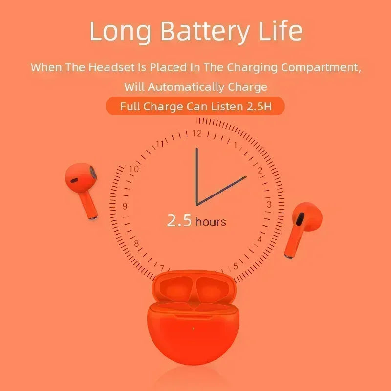 Pro 6 TWS Wireless Headphones with Mic Fone Bluetooth Earphones Sport Earbuds Running Pro6 Headset for Apple IPhone Xiaomi