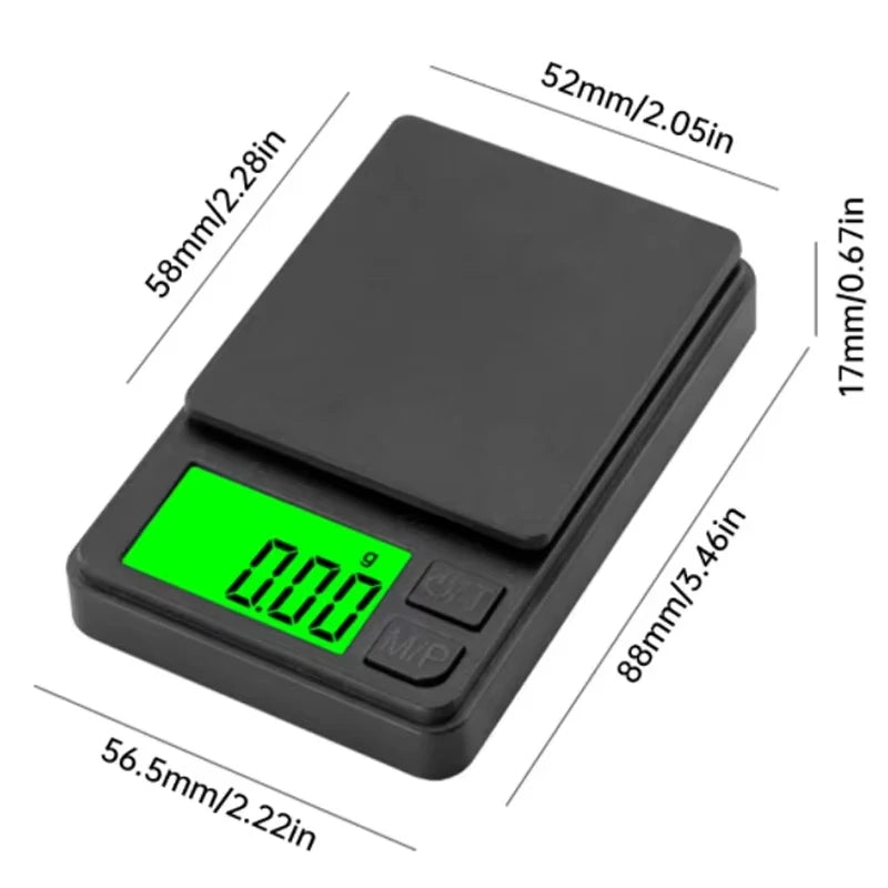 Mini high-precision LCD digital pocket scale 1kg/0.1g 500g/0.01g jewelry scale food scale kitchen mini gram scale with backlight