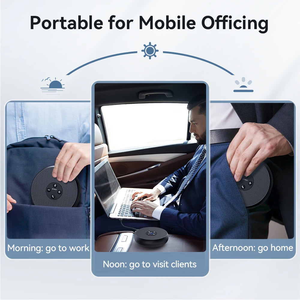 EMEET USB Wired Speakerphone Conference Speaker With 2 Mics 360° Voice Pickup Meeting Microphone Zoom Certified for Office/Home