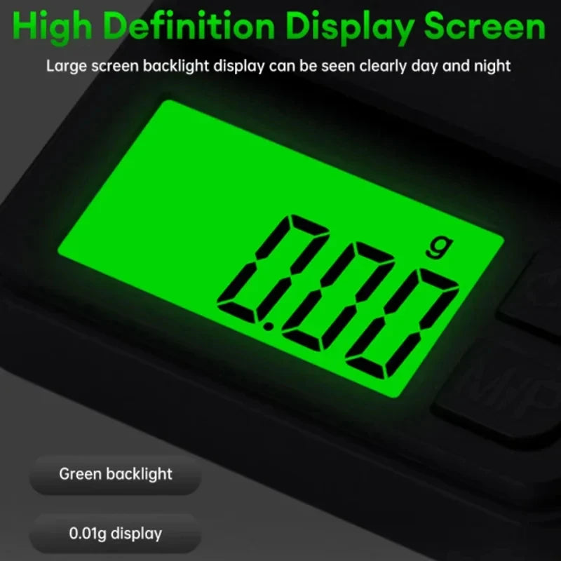 Mini high-precision LCD digital pocket scale 1kg/0.1g 500g/0.01g jewelry scale food scale kitchen mini gram scale with backlight
