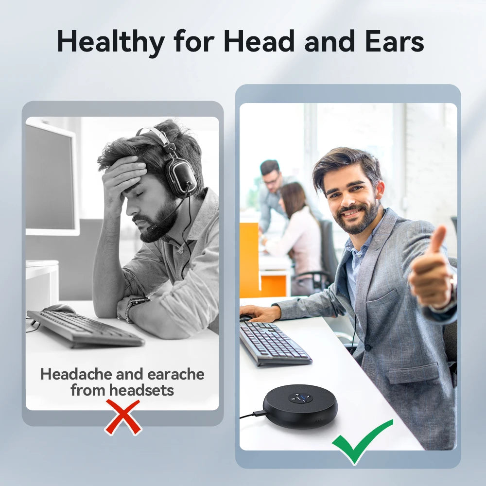 EMEET USB Wired Speakerphone Conference Speaker With 2 Mics 360° Voice Pickup Meeting Microphone Zoom Certified for Office/Home