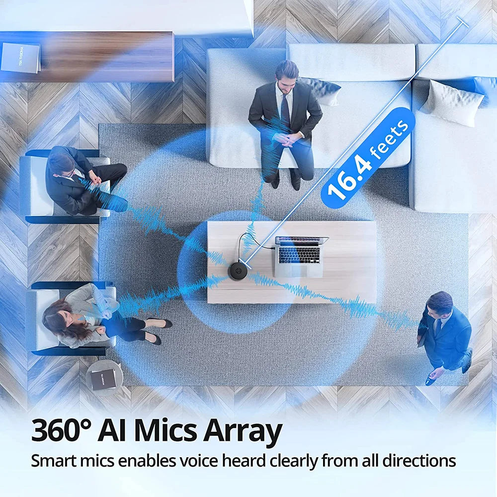 EMEET USB Wired Speakerphone Conference Speaker With 2 Mics 360° Voice Pickup Meeting Microphone Zoom Certified for Office/Home