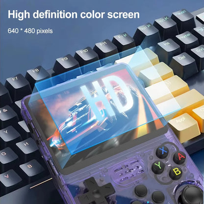 R36S Portable Handheld Game Controller with 3.5" HD Screen, Rechargeable Battery - Perfect Christmas Gift for Gamers