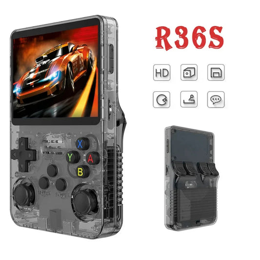 R36S Portable Handheld Game Controller with 3.5" HD Screen, Rechargeable Battery - Perfect Christmas Gift for Gamers