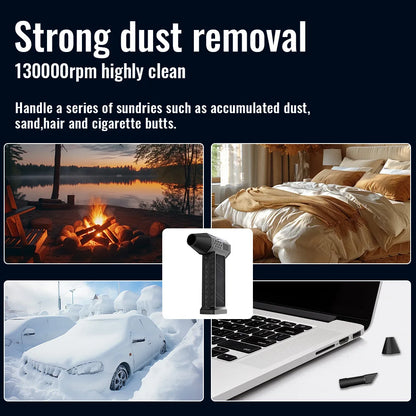 Mini Turbo Jet Fan Electric Air Duster with 3 Gear Adjustable 130000RPM Wind Speed 52m/s Car Computer Cleaning Blower Tool