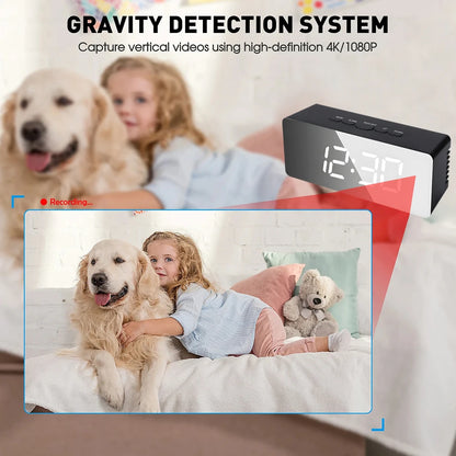 1080P HD Wifi Clock Tempeture Monitoring Camera Home Security Nanny Camera Motion Detection Alarm Clock USB Cable Power Supply