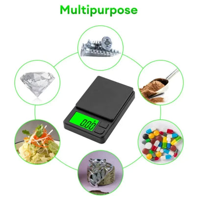 Mini high-precision LCD digital pocket scale 1kg/0.1g 500g/0.01g jewelry scale food scale kitchen mini gram scale with backlight