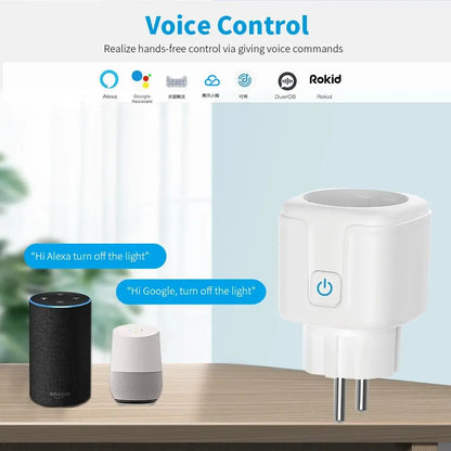 TUYA Smart Plug WiFi/Zigbee Socket EU 16A/20A With Power Monitor Timing Function Voice Control Works With Alexa GoogleHome