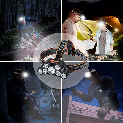 Usb Rechargeable Led Headlight Super Bright 5 Working Modes Headlamp Waterproof Head-Mounted Flashlight For Night Fishing Hiking