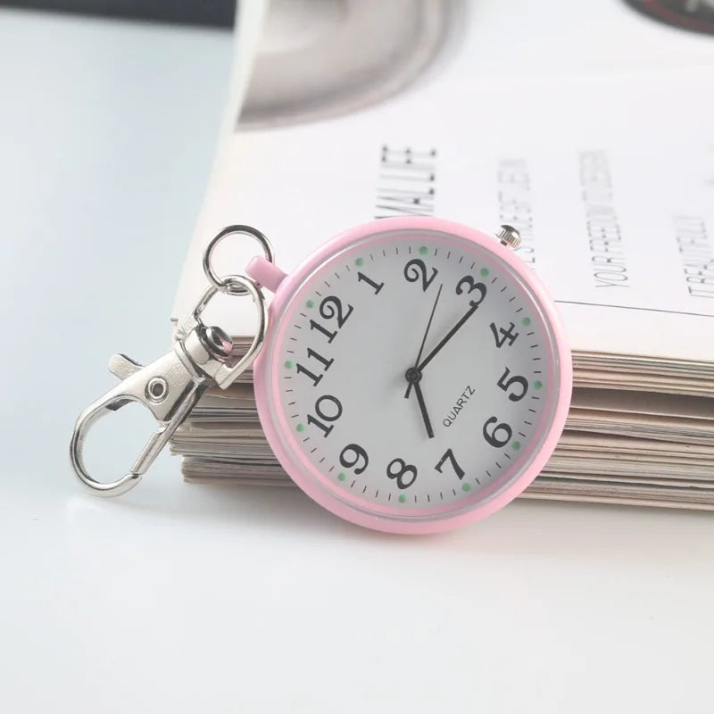 New Tiny Cute Quartz Pocket Watch with Keyring Men Women Quartz Watch for Nurses Doctors Students Minimalist Watches Child Gift
