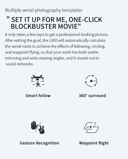 Drone L900 Pro 4K Professional 5G GPS HD Dual Camera Photography Brushless Foldable Quadcopter RC Distance 1.2KM Drones Toys