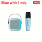 XIKCU K12 Bluetooth Karaoke Machine Portable 5.3 PA Speaker System with 1-2 Wireless Microphones Home Family Singing Children's
