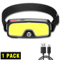 COB 180° Floodlight LED Headlamp FlashlightFlashlight 3 Modes Built-in USB Rechargeable Battery Head Lamp Hiking Camping Lamp