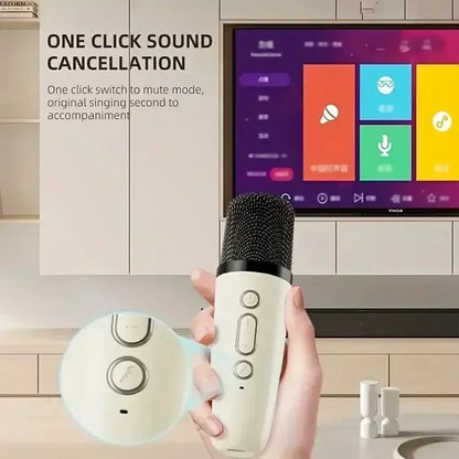 XIKCU K12 Bluetooth Karaoke Machine Portable 5.3 PA Speaker System with 1-2 Wireless Microphones Home Family Singing Children's