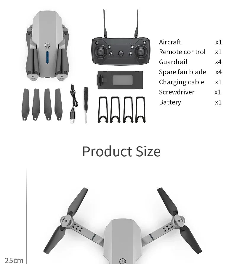 KBDFA 2023 New E88 Pro WIFI FPV Drone Wide Angle HD 4K 1080P Camera Height Hold RC Foldable Quadcopter Dron Helicopter Toys Gift