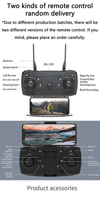 KBDFA 2023 New E88 Pro WIFI FPV Drone Wide Angle HD 4K 1080P Camera Height Hold RC Foldable Quadcopter Dron Helicopter Toys Gift