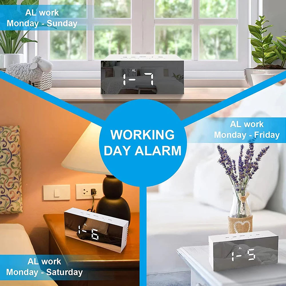 1080P HD Wifi Clock Tempeture Monitoring Camera Home Security Nanny Camera Motion Detection Alarm Clock USB Cable Power Supply