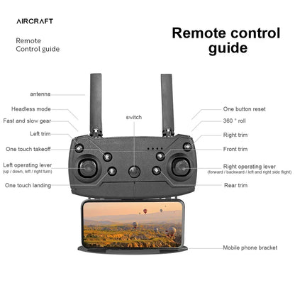 E99Pro HD Drone. 4K dual WiFi FPV, obstacle avoidance. Professional quadcopter for aerial photography.