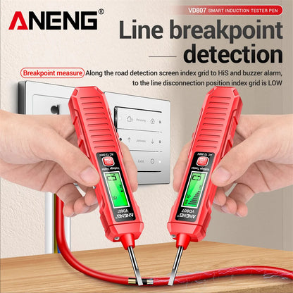 ANENG VD807 One-word Induction Tester Portable 50/60Hz Smart Electric Pen NCV Sensor AC 12-300V Non-contact Wire Detector Tools