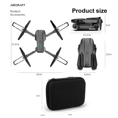 E99Pro HD Drone. 4K dual WiFi FPV, obstacle avoidance. Professional quadcopter for aerial photography.
