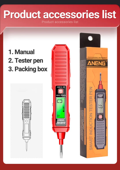 ANENG VD807 One-word Induction Tester Portable 50/60Hz Smart Electric Pen NCV Sensor AC 12-300V Non-contact Wire Detector Tools