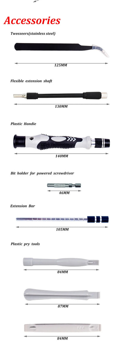115 in 1 Magnetic Screwdriver Set Precision Multi Hand Tool Torx Hex Screw Drivers with 98 Bits Computer Phone Repair Tool Box
