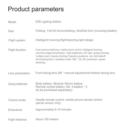 Foldable E99 K3 Pro HD 4K Drone With Dual Camera WIFI Aerial Photography RC Quadcopter High Hold Mode Helicopter Toy Gift